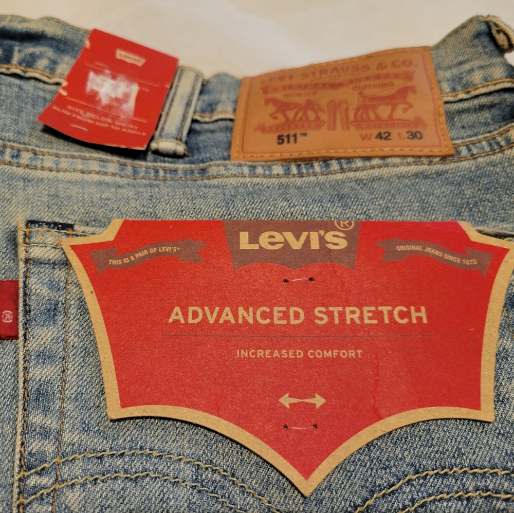 Levi's 511 Men's Blue Jeans - Advanced Stretch Size 42/30